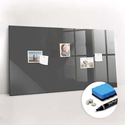 Tulup Whitebord - Kleur Grijs Magneetbord - 120 cm x 60 cm - Memo Bord - Minimalistisch Prikbord - Magnet Board - Planning Muur - Gratis 5 Sterke Magneten + Whiteboard Marker & Wisser - Magnetic Board - Magnetisch Bord Kind