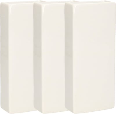 Gerimport Waterverdamper - 3x - wit - keramiek - 400 ml - radiatorbak luchtbevochtiger - 7,4 x 17,7 cm