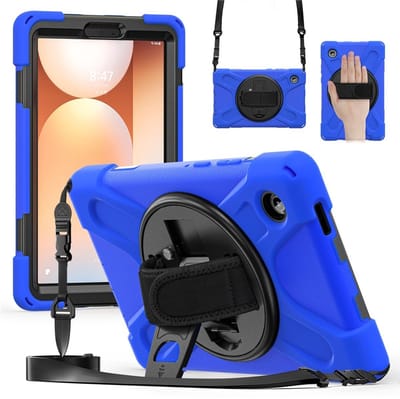 Coverup Tablethoes geschikt voor Samsung Galaxy Tab A11 (8,7") Hoesje - Heavy Duty Case met Schouderstrap - Blauw