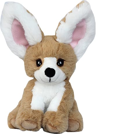Nature Planet pluche fennec woestijnvos knuffeldier - zittend - 17 cm - Hoge kwaliteit knuffels
