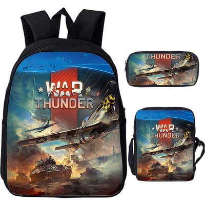 3 stuks Set Spel Anime War Thunder Schooltassen Vecht Tanka Print Rugzakken voor School Tiener Meisjes Jongens World of Tanks Rugzak