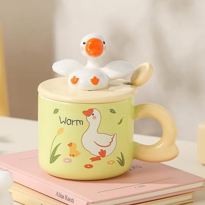 Leuke Keramische Grote Gans Mok Cartoon Creatieve Keramische Mok Souvenir Cadeau Beker Koffiekop Ontbijtkop 400ml (gift box)
