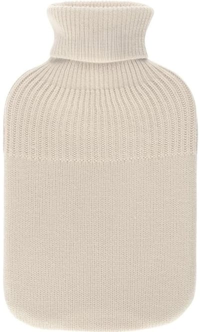 Famanu - Warmwaterkruik 2L met gebreide beige hoes – klassiek design