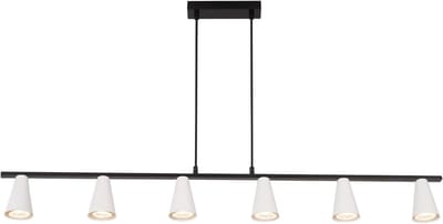 Glitzerlife - Hanglampen - Modern design - hanglamp eetkamer verstelbaar - 6xGU10 - metalen pendellamp - Ø110cm - wit - hanglampen eetkamer woonkamer