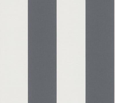 STREPEN BEHANG | Linnenstructuur - Donkergrijs Wit - A.S. Création Pure Elegance