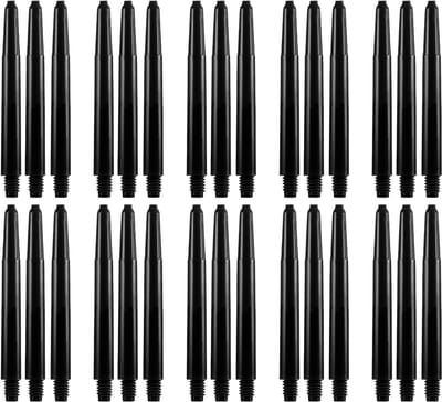 Dragon Darts Dart Shafts - 10 Sets (30 stuks) - Medium - Stevige en Duurzame Dart Shafts - Zwart