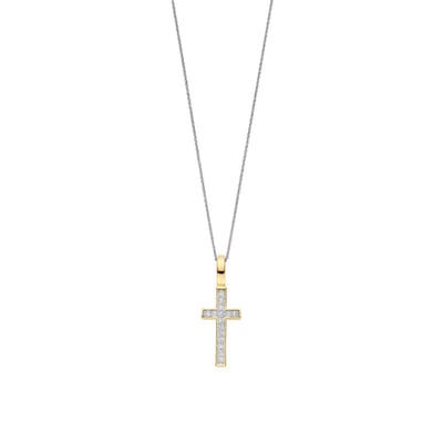 TI SENTO Dames Hanger - 925 zilver - Zirkonia met geel verguld - 6857ZY
