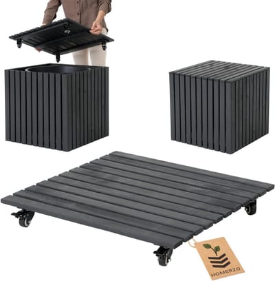 Verrijdbaar plantenonderzetter met wielen en remmen voor zware potten