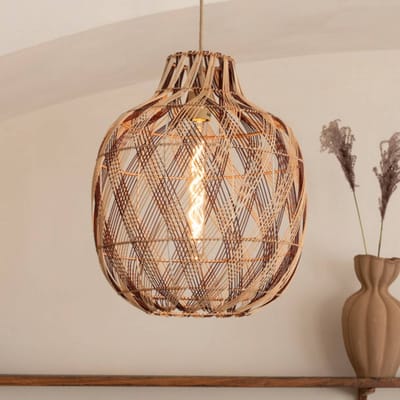 GOOD&MOJO Hanglamp Mendoza - Naturel - Ø40cm - Bohemian - Hanglampen Eetkamer, Slaapkamer, Woonkamer