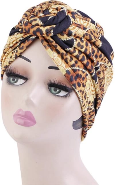 Cabantis Indische - Arabische - Hoofddeksel - Indisch - Tulband - Muts - Hijab - Zwart, Panter