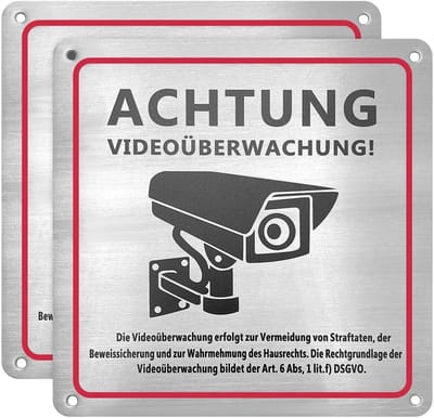 Waarschuwingsborden Camerabewaking 2 Stuks 15x15cm Aluminium Bord voor Privé Terrein
