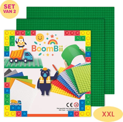 Bouwplaat XXL groen - geschikt voor LEGO - 2 XXL bouwplaten - BoomBii