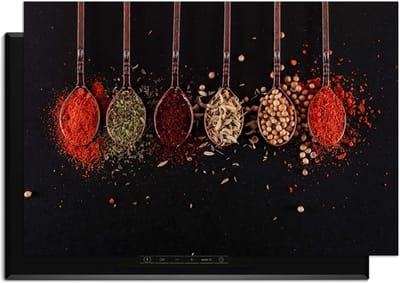 KitchenArt - Herb & Heat - Inductie Beschermer - 78x52 cm - Kookplaat Beschermer - Luxe Afdekplaat Inductieplaat - Anti-slip & Oprolbaar - Beschermmat Inductiekookplaat
