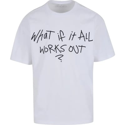 Mister Tee - It All Works Out Wording Oversize Heren Tshirt - XS - Wit