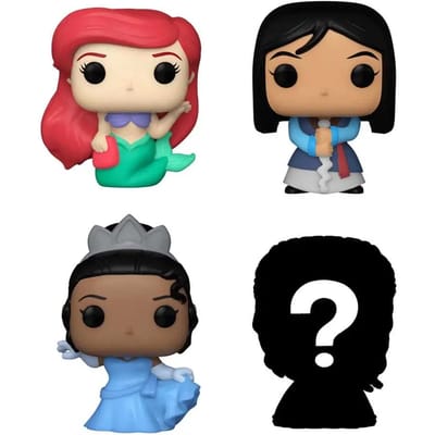 Funko Bitty Pop: Disney Princess 4-Pack Series 1 - Ariel 563 - Mulan 166 - Tiana 224 + Mystery