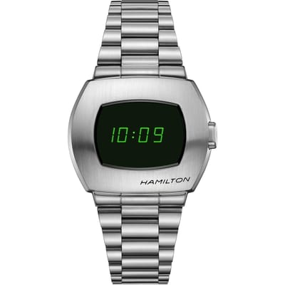 Hamilton PSR Amerikaans klassiek digitaal roestvrijstalen quartz H52414131 100M herenhorloge zwart