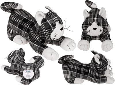 Geruite deurstopper voor katten - 28 cm, 100% polyester, ca. 1 kg