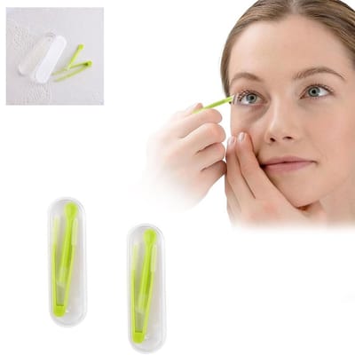 2 stuks - Contactlensset - XY-klemset - Pincetset voor contactlensdoosje - Klemset - Contactlenscompanion - Applicator, pincet, zuignapverwijderaar en reisdoosverwijderaar - Groen