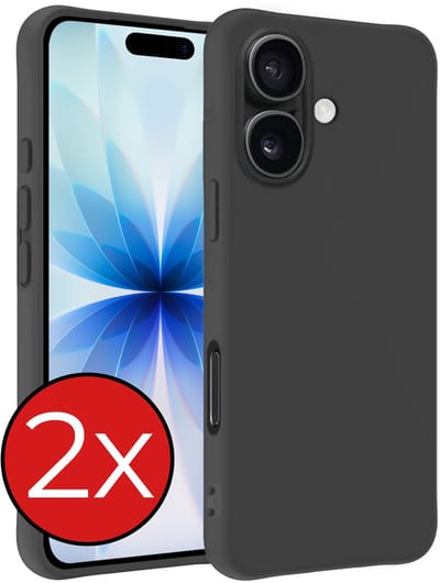Hoesje - 2 Stuks - Geschikt voor Apple iPhone 17 - Sterk & Shockproof - Telefoonhoes - Back Cover - Case Siliconen - Telefoon Hoes - Zwart