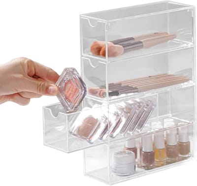 Brillenhouder Acryl - Presentatie etui - Collectie Organiseren - Dynamische modulariteit - 7x20x7 cm - Transparant