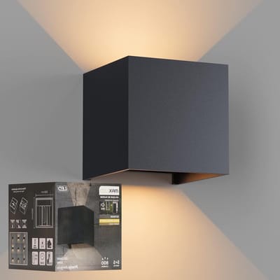 Verstelbare 10W LED Wandlamp voor Binnen en Buiten met 800lm Warm Wit Licht - IP65 Waterdichte Buitenverlichting voor Trappen, Gangpaden en Tuinen