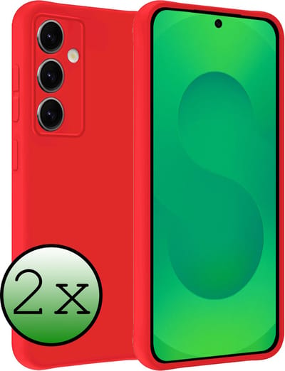 Hoesje 2 Stuks - Geschikt voor Samsung Galaxy S25 - Sterk & Shockproof - Case Siliconen - Back Cover - Telefoon Hoes - Rood