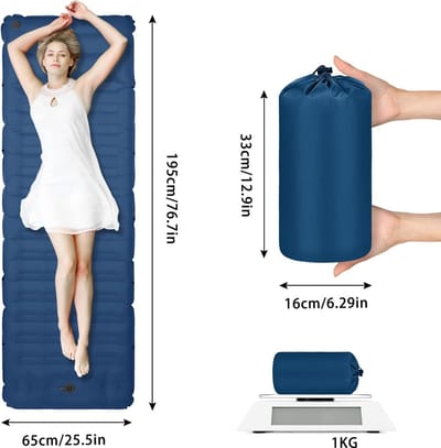 Extra dikke isomat, zelfopblazend, comfortabel luchtmatras, camping, voor rugzak, reizen, autoritten en wandelen, compacte en lichte slaapmat voor camping