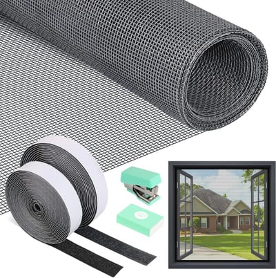 Dailygoods- Vliegengaas 120x250cm - Insectenbescherming - Katveilig - Glasvezel - Klittenband - Milieuvriendelijk - Raamhor