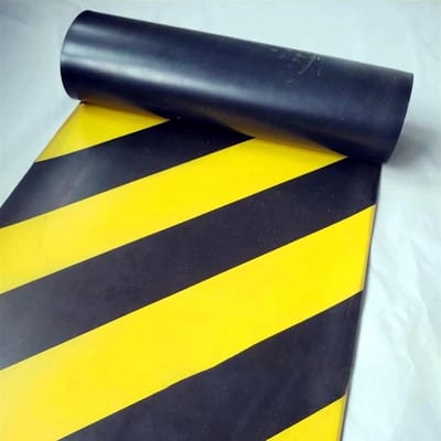 Veiligheidsmat Rubber - Isolerende Vloer - Elektrische Bescherming - Hittebestendig Flexibel - 100 cm Breed - Geel Zwart