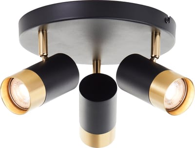 Brilliant Vigolo - Plafondspot - GU10 3x5W - 3000K - Zwart Goud