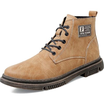 Nouvelles Bottes pour Hommes en Cuir Véritable Bottines Classiques pour Homme Chaussures d'Extérieur Chaussures Décontractées Confortables Printemps Automne Botas De Hombre 39 marron