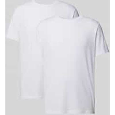 T-shirt met geribde ronde hals in een set van 2 stuks