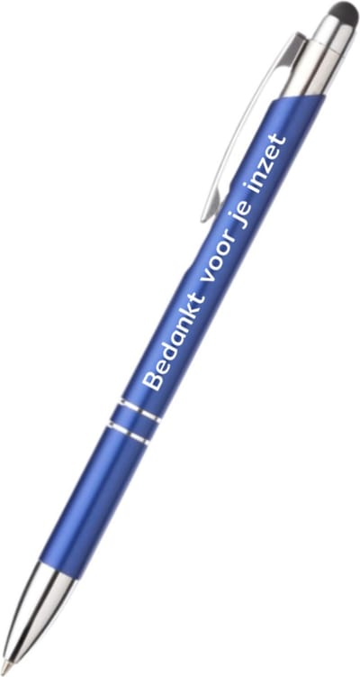 Akyol - bedankt voor je inzet pen - blauw - gegraveerd - Quotes pennen - collega - pen met tekst - grappige pennen - werkpennen - stagiaire cadeau - cadeau - bedankje - afscheidscadeau collega - welkomst cadeau - met soft touch