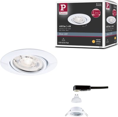 LED-inbouwlamp Base GU10 Flat draaibaar 4W 400lm 230V 2700K Wit