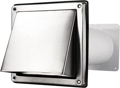 Wandventilatie Set met Klep Optie - Vierkante Afzuigkap voor Buitenmuur (Ø 100-150mm)