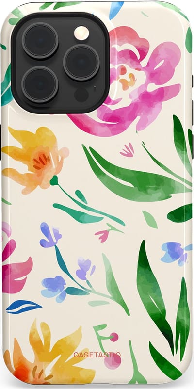 Casetastic Hoesje Geschikt voor Apple iPhone 15 Pro Max Magsafe - Stijlvolle Beschermende Duo-layer Case - Waterflora