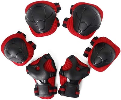 Kinderen Beschermset - Sport Bescherming - Actieve Sport - Ademend Net Materiaal - 6 Delig - Rood