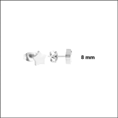 Aramat Jewels | Oorbellen | RVS Ster Oorbellen- Verjaardag Cadeau Oorstekers | 8mm / Zilverkleur | | | | Kinderen, Volwassenen | Verkleurd niet