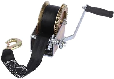 Handlier met band - Trekker hijsgereedschap - Voertuigen verplaatsen - Robuuste stalen ratel - 800LB 6m band - Zilver