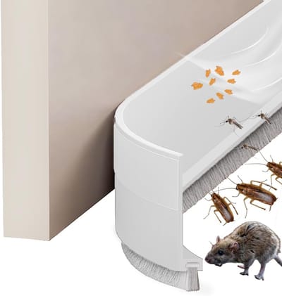 2-Pack Geluiddempende Deurborstels — 39-inch Rubberen Tochtstoppers — Stof-, Wind- en Insectenwerend — Afdichtstrips voor Spleten onder Slaapkamerdeuren — Verstelbare Deuronderafdichtingen — Geluidsisolerende Deurrubbers — 100 x 5 cm