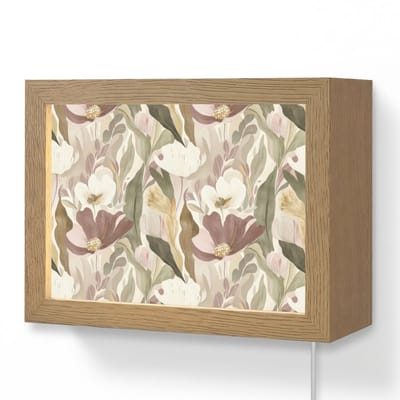 Wandlamp 20x15 cm - Oplaadbaar - Bloemen - Aquarel - Kleurrijk - Wandlampen binnen woonkamer - Slaapkamer lamp met kabel - Decoratieve nachtlamp - Vloerlamp snoer