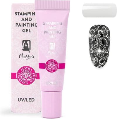 Moyra Stamping and Painting Gel - Nagels - Nagellak - Hoog gepigmenteerde gel - Hand painting technieken - Creëert fijne lijnen en krullen - No. 01 White