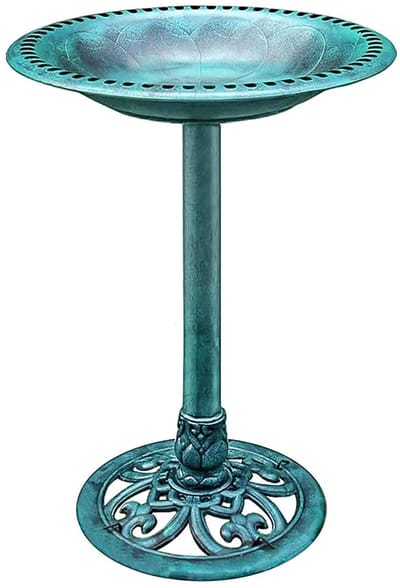 Dailygoody - Vogelbad - Vogelaccessoires - Antieke Look - Buiten gebruik - Polyresin - Decoratief voor tuinen - 71 cm hoog