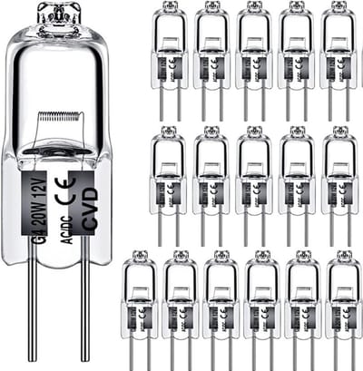 CVD® 11-STUKS - G4 HALOGEEN LICHTBRON - 20 WATT - 12V - WARM WIT - DIMBAAR