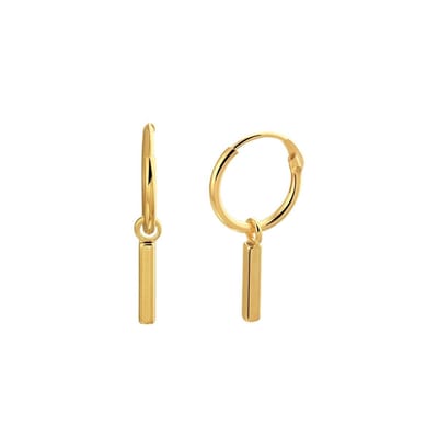 YO&NO - Oorbellen - Zilver verguld - Oorringen - Balkje - 13.5/2mm - 1.5mm - 12mm - Sieraden Vrouw - Zilver 925