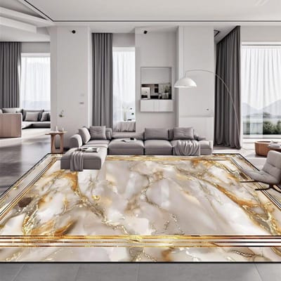 Tapis Nordic Grand Format de Luxe pour Salon Canapé Table Basse Tapis de Décoration Maison Chambre à Coucher Hall d'Hôtel Tapis de Sol Antidérapant 60*90cm