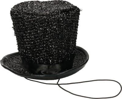 Guirca Carnaval verkleed mini hoedje voor diverse thema's - zwart - glitters - dames