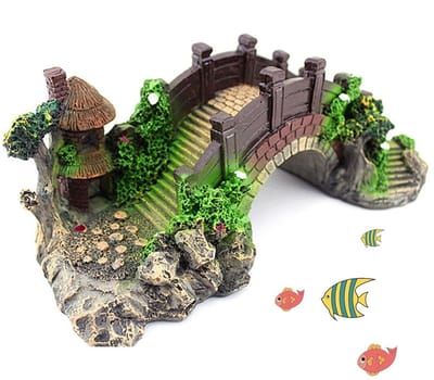 Dailygoods - Aquariumdecoraties, kunsthars ornamenten, aquaria-accessoires, kunsthars, boogbrug, voor vis, tank, ornament, decoratie, aquariumbrug, woondecoratie