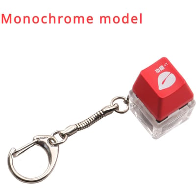 Mérite +1 Porte-clés Collier Lampe LED Muyu Décompression Bouton du bout des doigts Capuchon de touche de clavier mécanique Pendentif Jouet antistress red