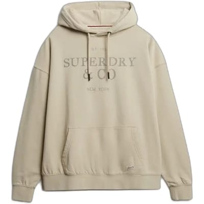 Superdry Luxe Casual Relaxed Hoodie Beige Grootte: 36